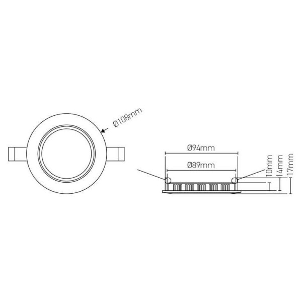 Girard sudron kili - luminaire encastré led Ø108x17 enc.Ø94 7w 3000k 560lm 120° blanc