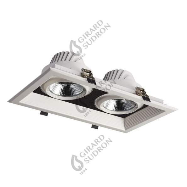 Girard sudron jay - spots encastrés multiples led 351x200x107 enc.325x175 2x30w 4000k 5400lm 36° blanc