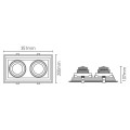 Girard sudron jay - spots encastrés multiples led 351x200x107 enc.325x175 2x30w 4000k 5400lm 36° blanc