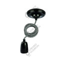 Girard sudron suspension céramique noire + 2m câble noir/blanc