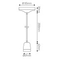 Girard sudron suspension céramique noire + 2m câble noir/blanc