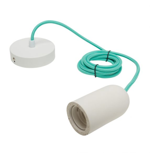 Girard sudron suspension béton blanc+ 2m câble jade.