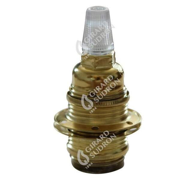 Girard sudron douille e27 filetée acier laitonné montée avec terre blister + arrêt câble