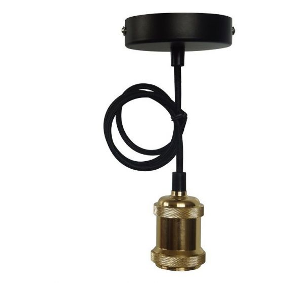 Girard sudron ecowatts - suspension e27 métal câb. text. l.100cm or