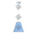 Suspension e27 max.60w abat-jour bleu extérieur / blanc intérieur cable pvc l.150cm blanc