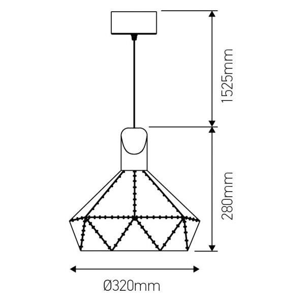 Suspension e27 max.60w abat-jour noir et bois clair extérieur / blanc intérieur cable pvc l.150cm noir