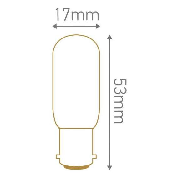Girard sudron refrigerator lamp tube incan. 15w ba15d 2750k 110lm