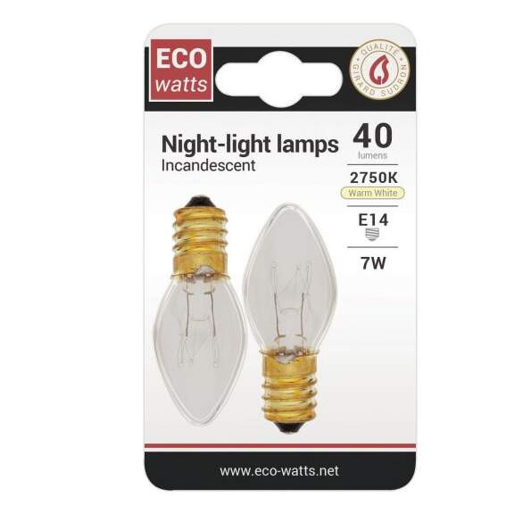 Lampe FS Veilleuse Incandescente 7 W 2750 K 40 lm E14 Ecowatts Girard Sudron – 2 Pièces - Girard Sudron - 991007