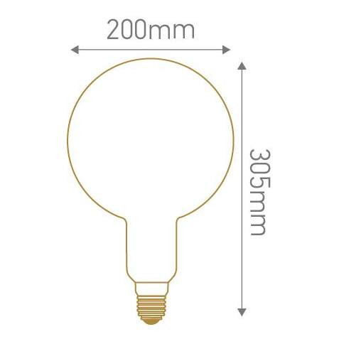Girard sudron globe g200 filament led 8w e27 2000k 700lm dim. amb.