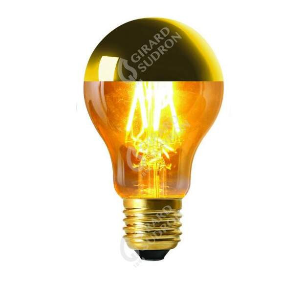 Girard sudron standard a60 filament led "calotte dorée" 6w e27 2700k 750lm dim.