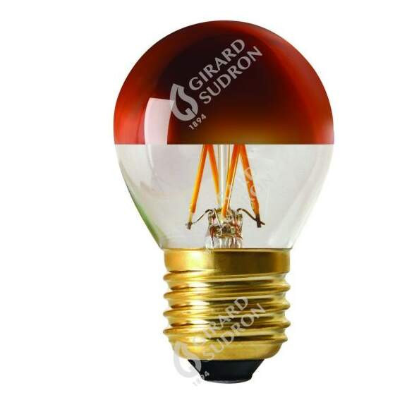 Girard sudron sphérique g45 filament led "calotte bronze" 4w e27 2700k 350lm dim.