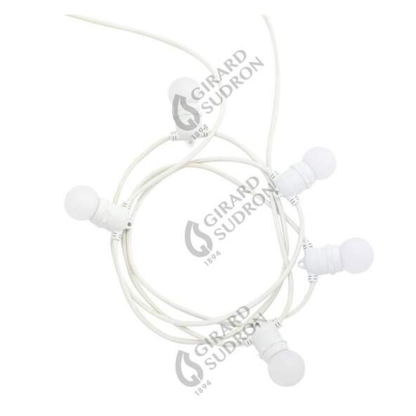 Girard Sudron guirlande lumineuse extérieure blanche 5m douille e27 x 5