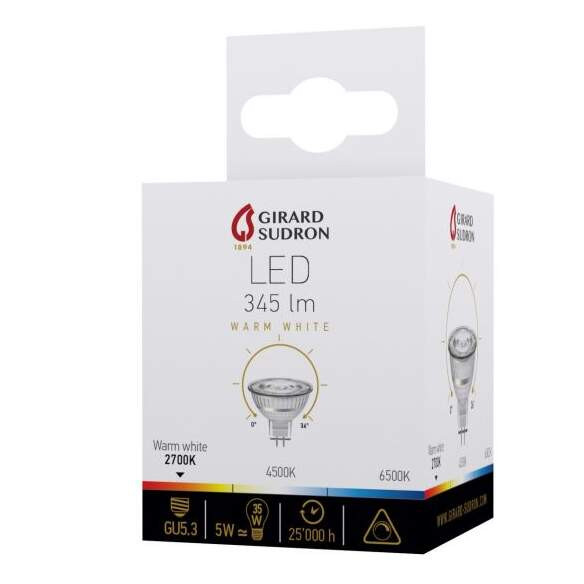Girard sudron nouveau spot gu5.3 nacré 5w 36° - effet dichroique - dimmable