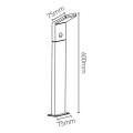 Girard sudron jabbah ii - poteau lumineux led 75x75x600 9w 4000k 690lm gris foncé