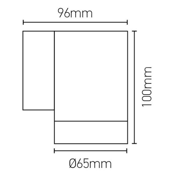 Girard sudron capella - applique murale vers le bas Ø65x100 gu10 11w max. noir
