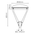 Girard sudron fire - eclairage public led ip66 Ø530x682 40w 3000k 4084lm 85-135° noir