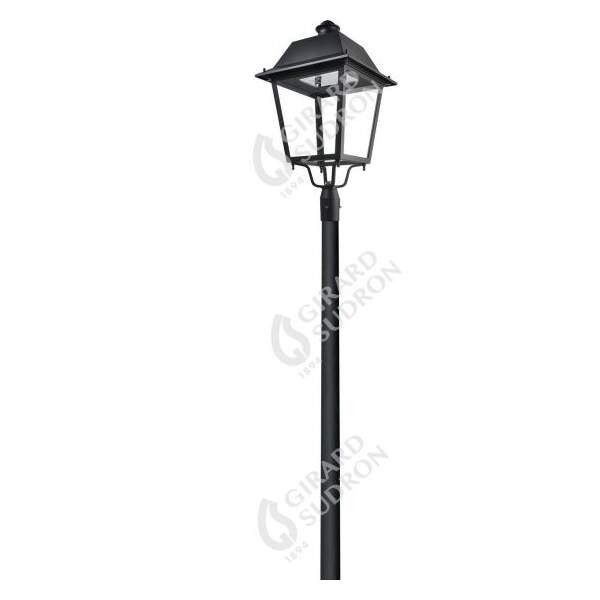 Girard sudron classic - eclairage public led ip65 425x425x816 60w 3000k 4502lm 85-135° noir