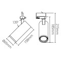 Girard sudron mimas - projecteur sur rail led Ø65x215 14w 3000k 1000lm 36° noir