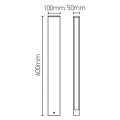 Girard sudron rise - poteau lumineux led ip65 50x100x600 24w 4000k 1320lm 135° noir