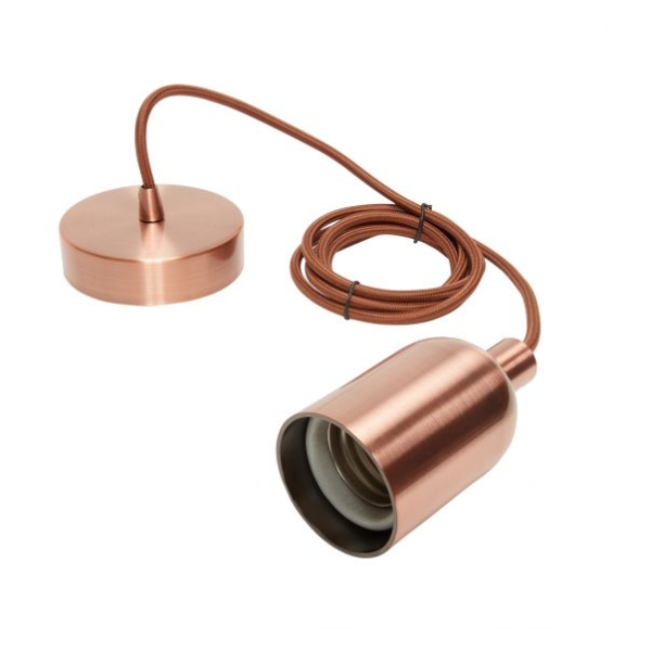 Girard sudron monture metal cuivre douille lisse e40 cable 2m