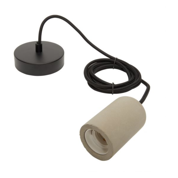Girard sudron suspension béton gris + 2m câble noir