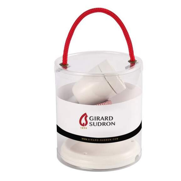 Girard sudron suspension céramique blanche +  2m câble tressé blanc/rouge