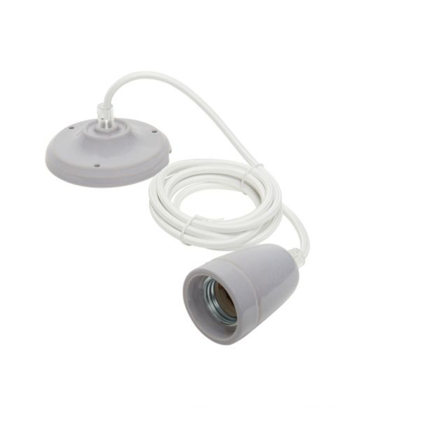 Girard sudron suspension céramique  grise + 2m câble blanc