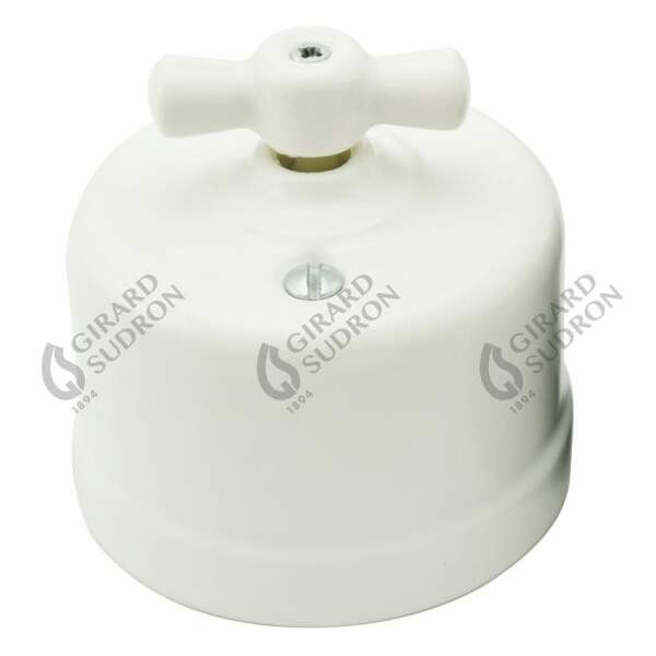 Retrocharm switch porcelain surface mounted white