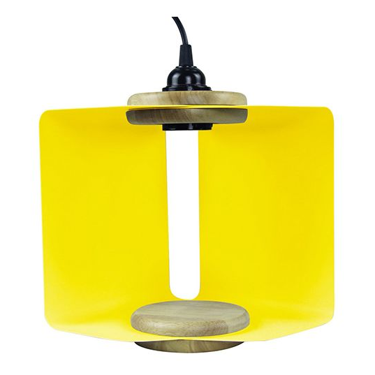 Girard sudron suspension e27 abat-jour métal pliable av. fiche et inter. l.2m jaune