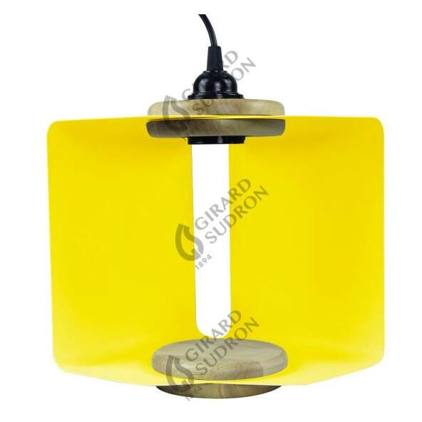 Girard sudron suspension e27 abat-jour métal pliable av. fiche et inter. l.2m jaune