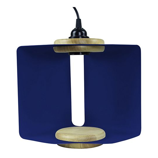 Girard sudron suspension e27 abat-jour métal pliable av. fiche et inter. l.4m bleu