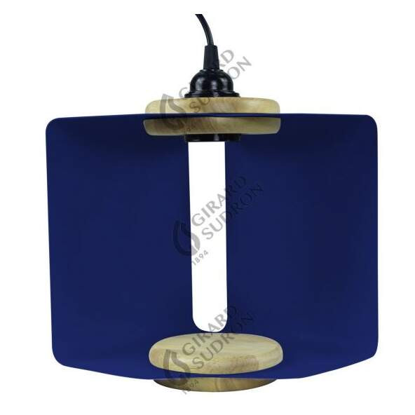 Girard sudron suspension e27 abat-jour métal pliable av. fiche et inter. l.4m bleu
