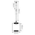 Girard sudron suspension e27 abat-jour métal pliable av. fiche et inter. l.4m bleu