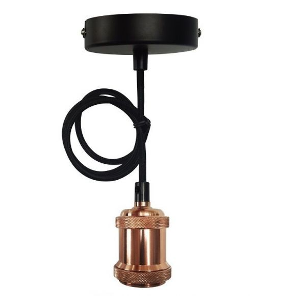 Girard sudron ecowatts - suspension e27 métal câb. text. l.100cm bronze