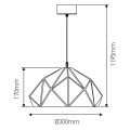 Suspension e27 abat-jour métal noir extérieur/ doré intérieur cable pvc l.100cm
