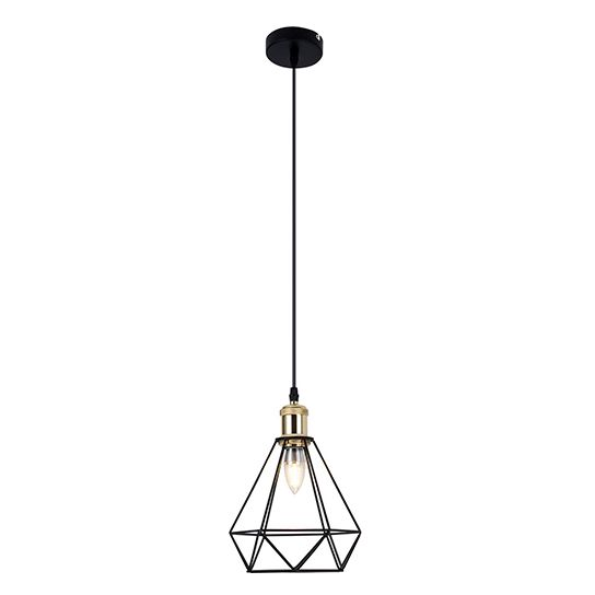 Suspension e27 douille dorée abat-jour métal noir cable pvc l.100cm