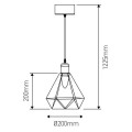 Suspension e27 douille dorée abat-jour métal noir cable pvc l.100cm