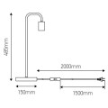 Lampe à poser e27 max.60w noir - pieds bois clair - cable pvc l.200cm avec inter. noir