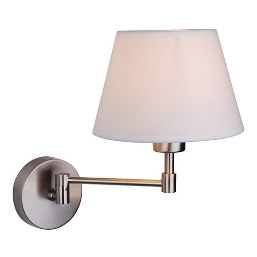 Applique murale bras articulée e27 max.40w chrome abat-jour pvc blanc