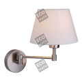 Applique murale bras articulée e27 max.40w chrome abat-jour pvc blanc