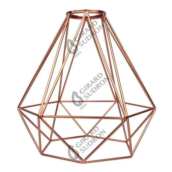 Girard sudron abat-jour cage métal h.21cm cuivre