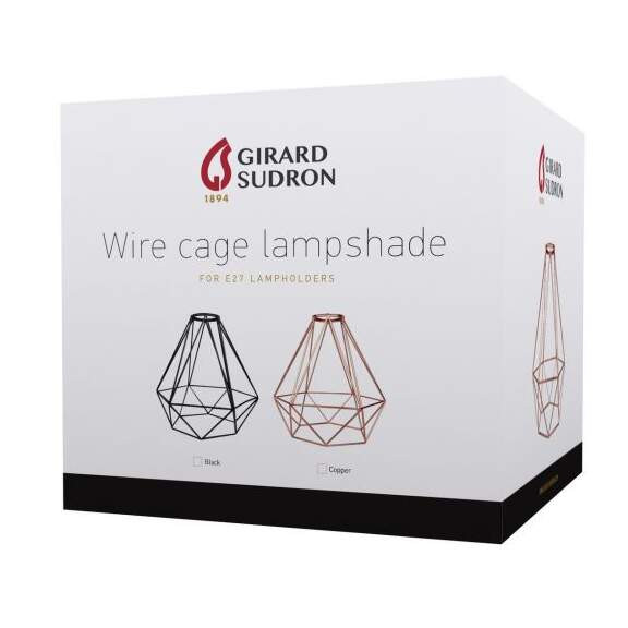 Girard sudron abat-jour cage métal h.21cm cuivre