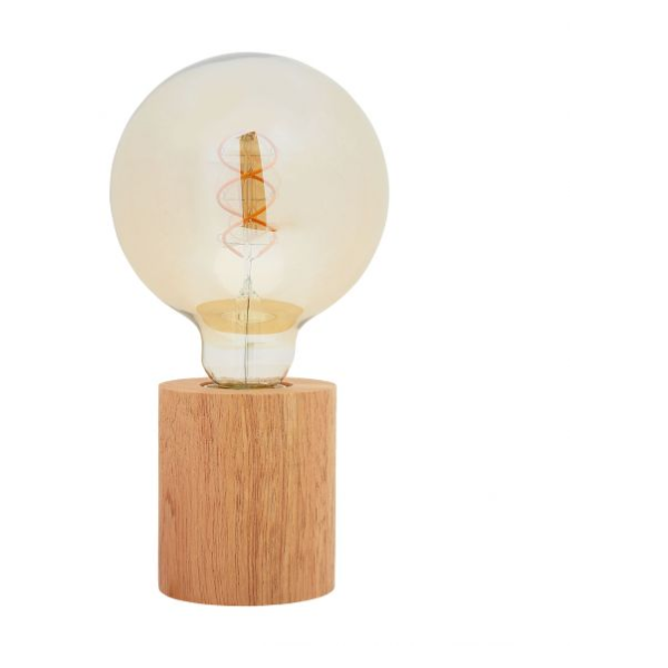 Lampe e27 bois  poser / suspendre câb. text. l.300cm cru chin