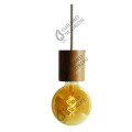 Lampe e27 bois  poser / suspendre câb. text. l.300cm cru chin