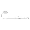 Lampe e27 bois  poser / suspendre câb. text. l.300cm cru chin