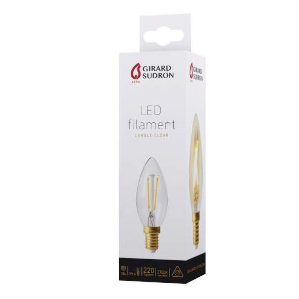 Girard sudron candle c35 led filament 2w e14 2700k 220lm cl.