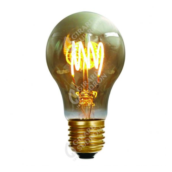 Girard sudron standard a60 filament led torsadée 3w e27 100lm dim. smoky