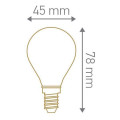 Girard sudron spherical g45 led filament "calotte argentée" 4w e14 2700k 350lm dim.