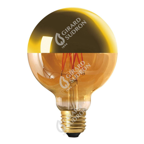 Girard sudron globe d95 filament led "calotte dorée" 8w e27 2700k 950lm dim.