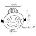 Girard sudron cavell - spot encastré inclinable led Ø85 x 80 enc.Ø75 10w 3000k 850lm 24° blanc